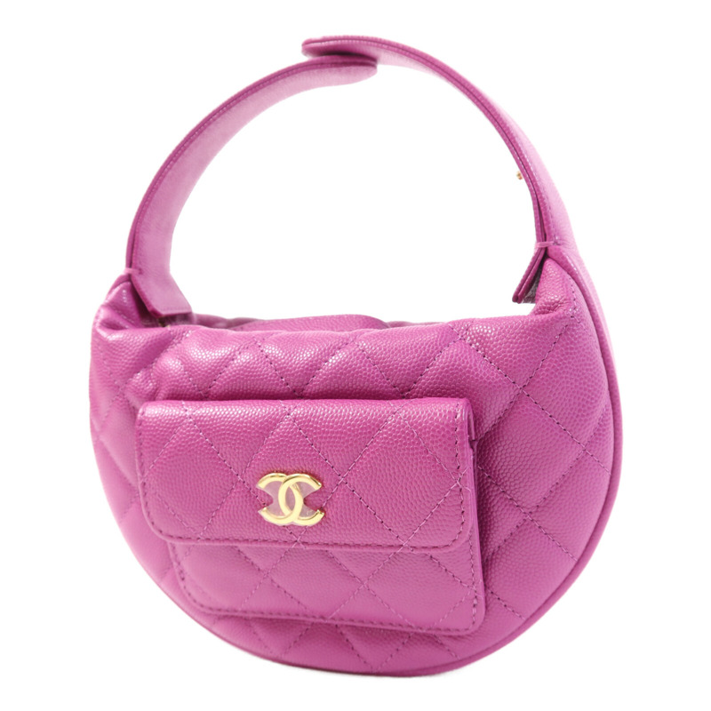 CHANEL 牛皮皮革Hand Bag金扣手挽袋-2