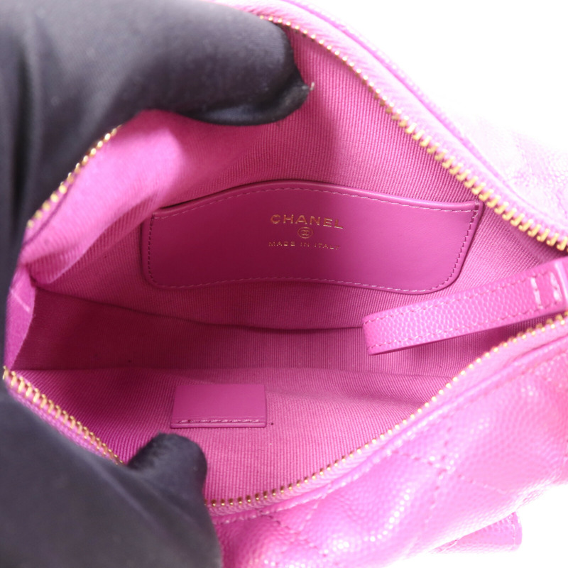 CHANEL 牛皮皮革Hand Bag金扣手挽袋-4