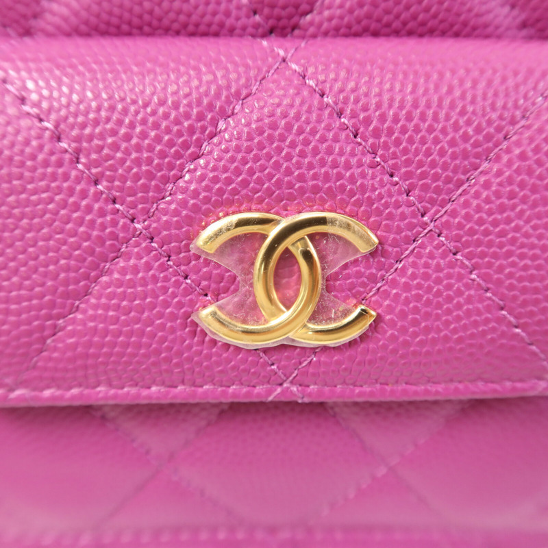CHANEL 牛皮皮革Hand Bag金扣手挽袋-6
