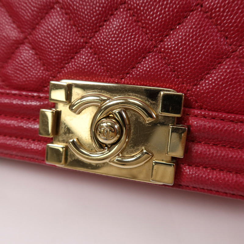 CHANEL 牛皮皮革Boy 25金扣鏈帶肩背袋-6