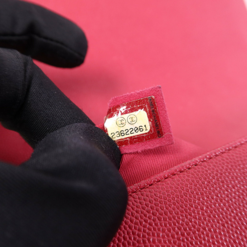 CHANEL 牛皮皮革Boy 25金扣鏈帶肩背袋-7