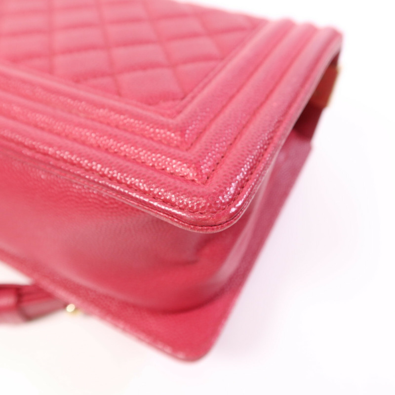 CHANEL 牛皮皮革Boy 25金扣鏈帶肩背袋-11