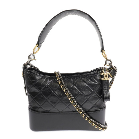 CHANEL 牛皮皮革Gabrielle Medium鏈帶肩背袋