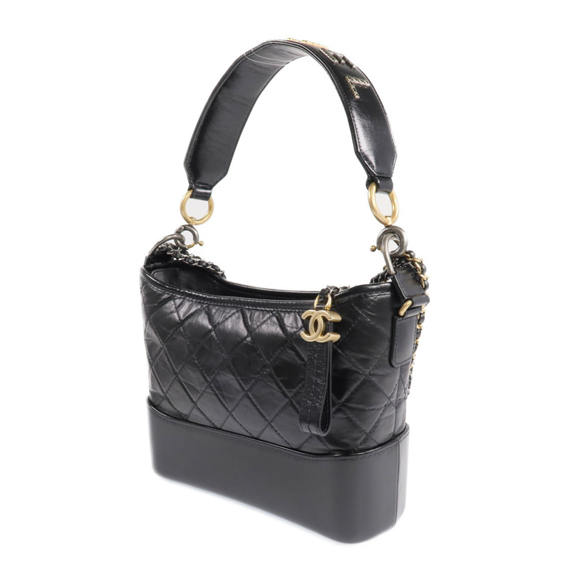 CHANEL 牛皮皮革Gabrielle Medium鏈帶肩背袋-1