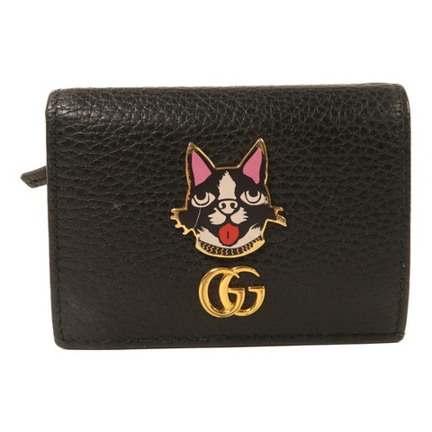 GUCCI 牛皮皮革Terrier Dog Wallet金扣錢包
