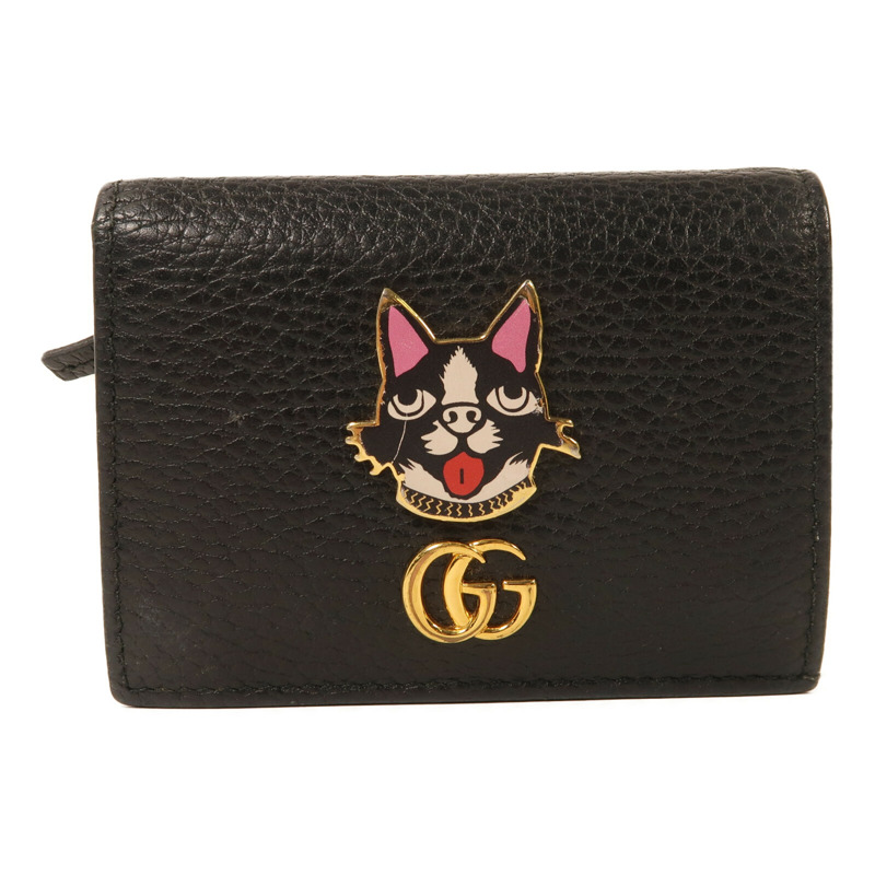 GUCCI 牛皮皮革Terrier Dog Wallet金扣錢包-0