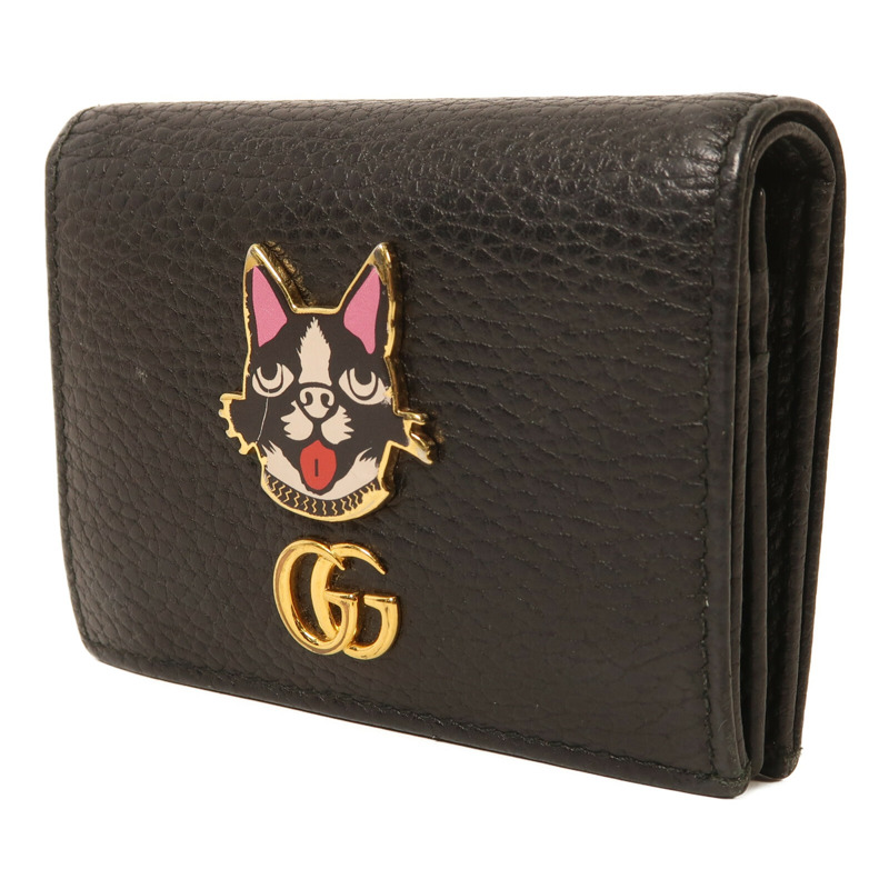 GUCCI 牛皮皮革Terrier Dog Wallet金扣錢包-2
