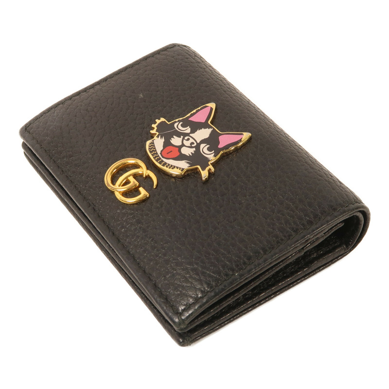 GUCCI 牛皮皮革Terrier Dog Wallet金扣錢包-3
