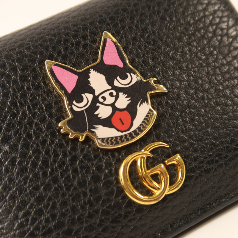 GUCCI 牛皮皮革Terrier Dog Wallet金扣錢包-7