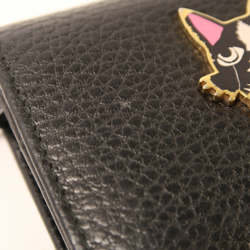 GUCCI 牛皮皮革Terrier Dog Wallet金扣錢包-13