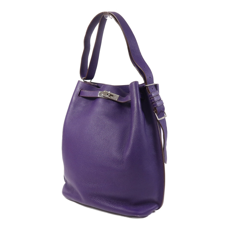 HERMES Togo皮革So Kelly 26銀扣肩背袋Anemone-2