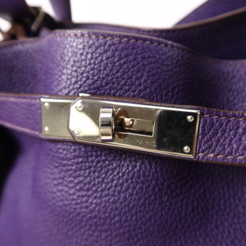 HERMES Togo皮革So Kelly 26銀扣肩背袋Anemone-6