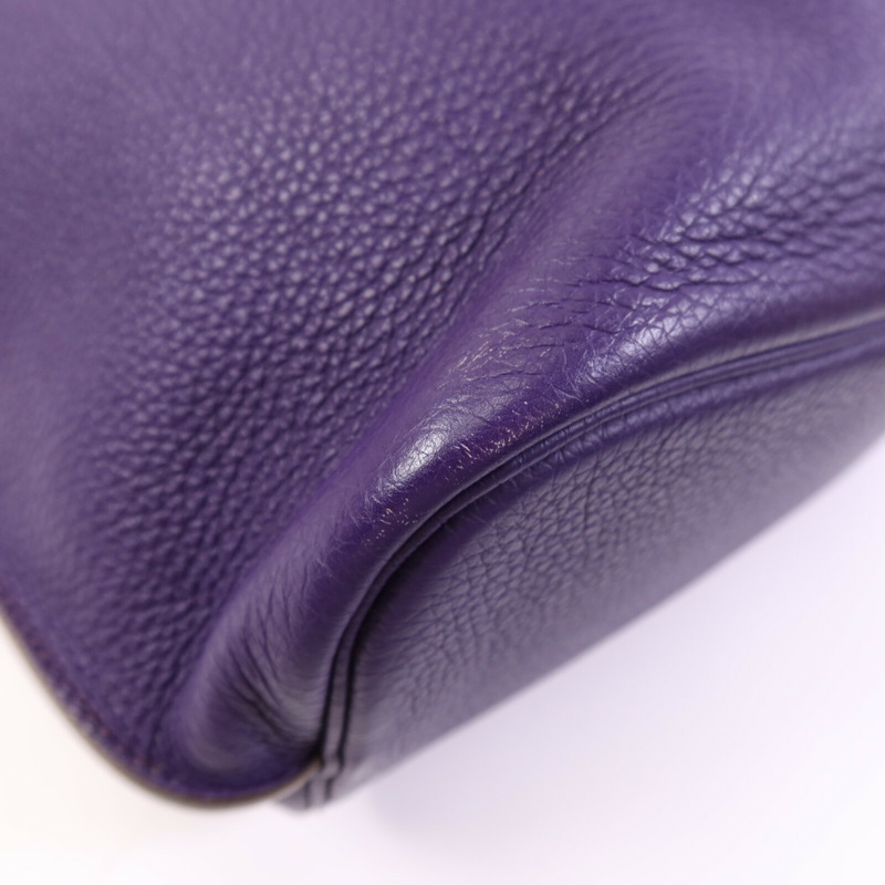 HERMES Togo皮革So Kelly 26銀扣肩背袋Anemone-10