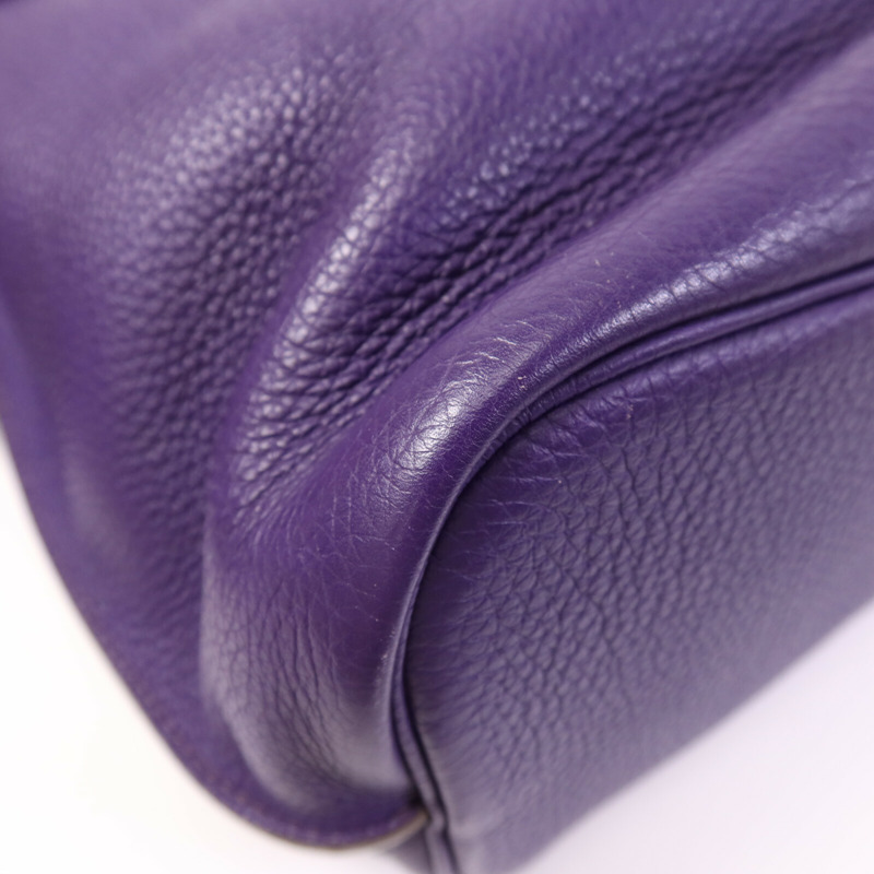 HERMES Togo皮革So Kelly 26銀扣肩背袋Anemone-12