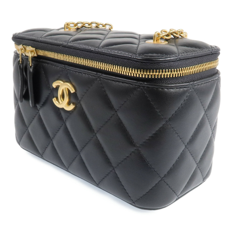 CHANEL 羊皮皮革Vanity Case金扣鏈帶肩背袋-1