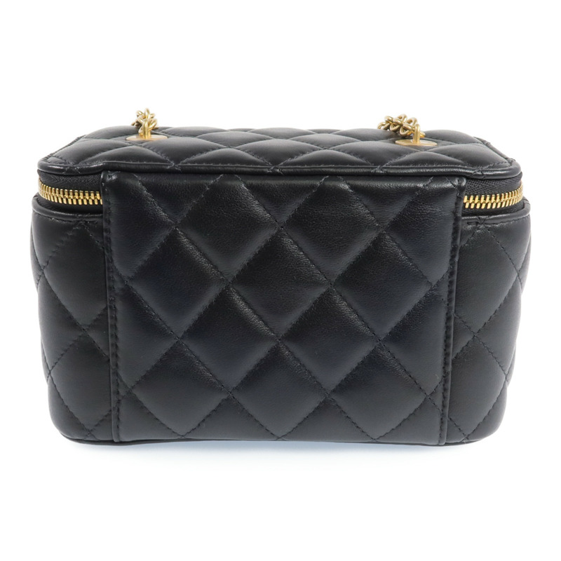CHANEL 羊皮皮革Vanity Case金扣鏈帶肩背袋-2