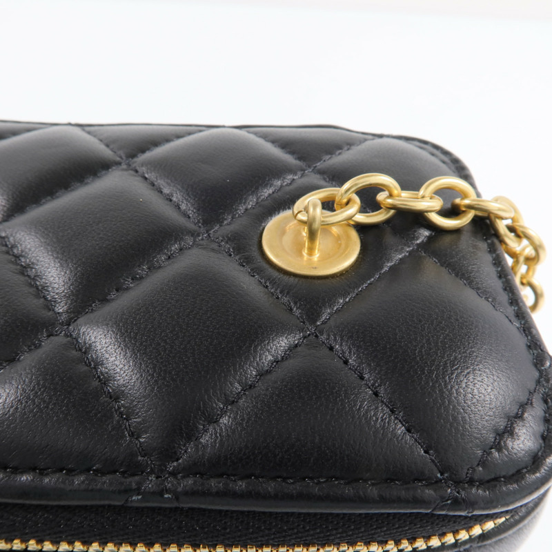 CHANEL 羊皮皮革Vanity Case金扣鏈帶肩背袋-10