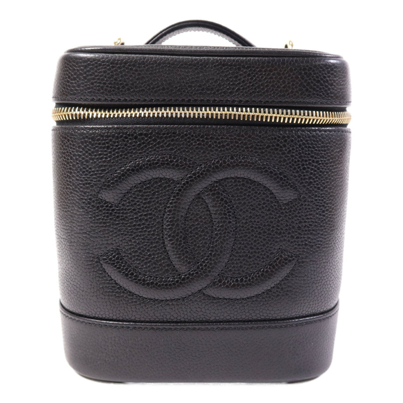CHANEL 牛皮皮革Vanity Case金扣手挽袋-0