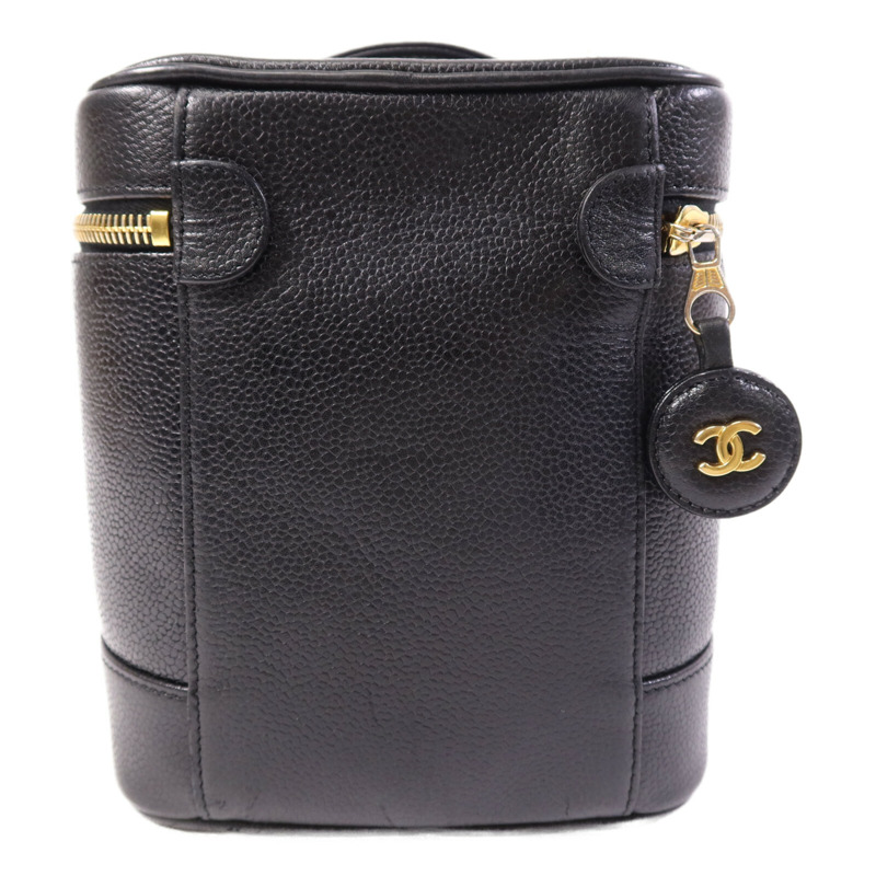 CHANEL 牛皮皮革Vanity Case金扣手挽袋-1