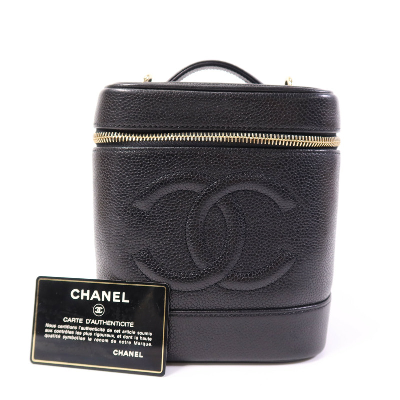 CHANEL 牛皮皮革Vanity Case金扣手挽袋-4
