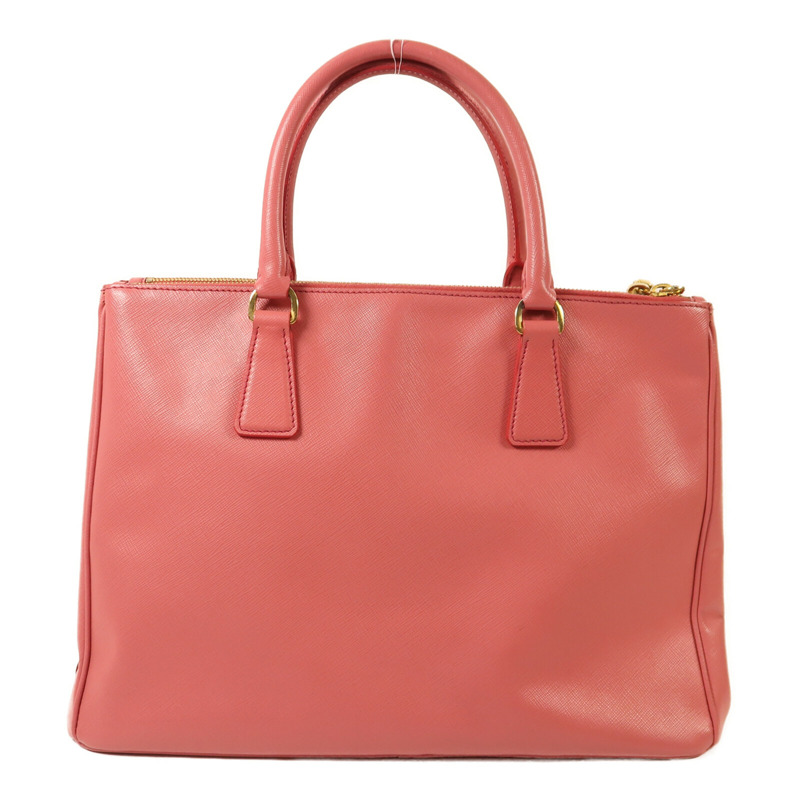 PRADA 牛皮皮革Saffiano Lux Medium Double Zipc金扣手挽袋-1