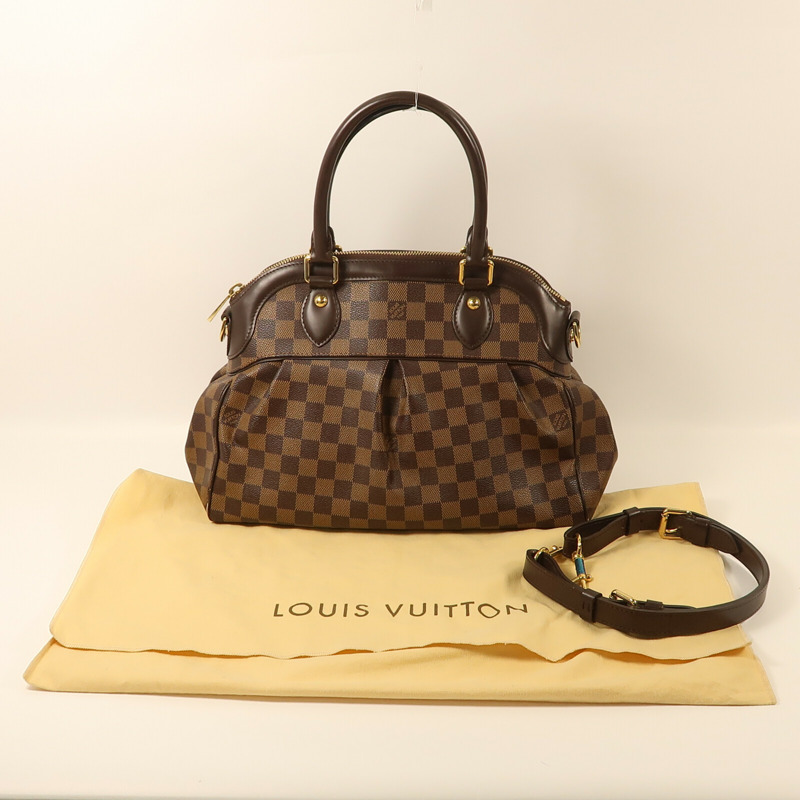 LOUIS VUITTON Damier Trevi PM金扣手挽肩背兩用袋-4