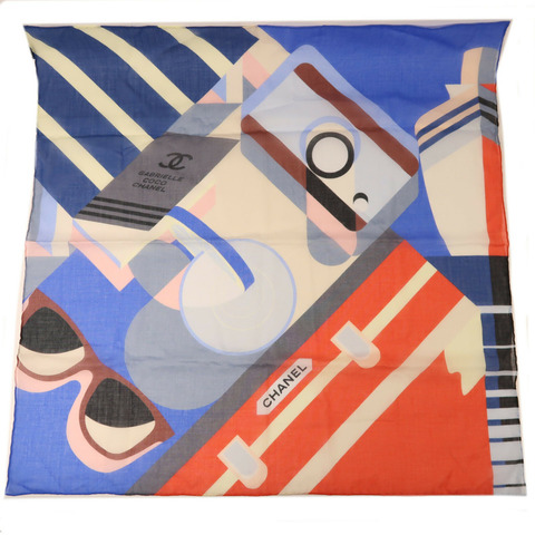 CHANEL 棉質Scarf 60X60絲巾