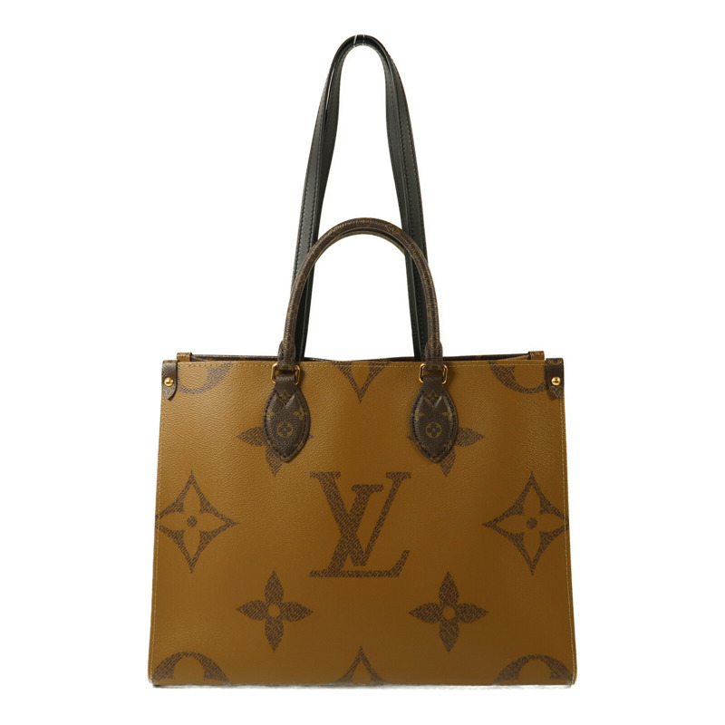 LOUIS VUITTON Monogram Giant Reverse On The Go MM金扣手挽肩背兩用袋-1