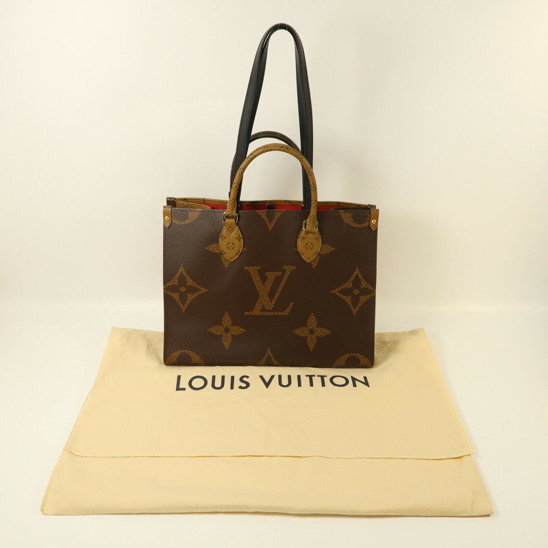 LOUIS VUITTON Monogram Giant Reverse On The Go MM金扣手挽肩背兩用袋-7