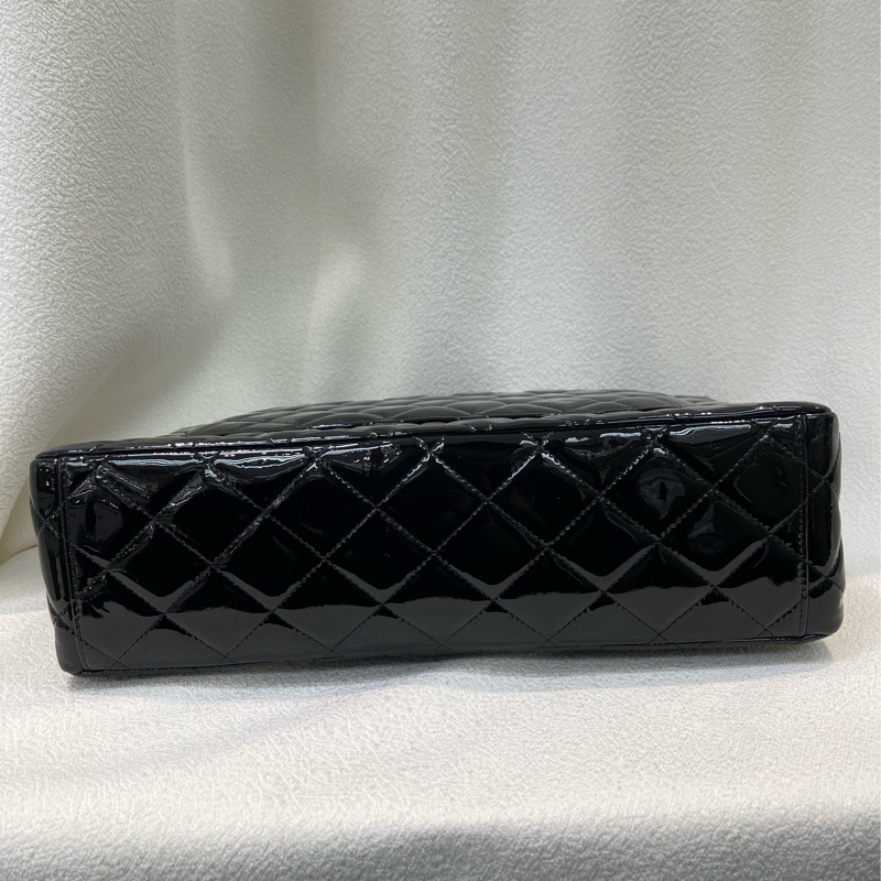 Chanel 香奈兒 漆皮 CF 30 銀扣黑色 經典款XB994-4