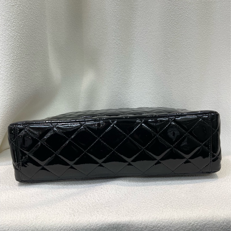 Chanel 香奈兒 漆皮 CF 30 銀扣黑色 經典款XB994-11