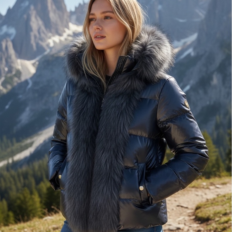 ERMANNO SCERVINO 寶藏藍連帽羽絨外套 IT38 義大利高端品牌-10