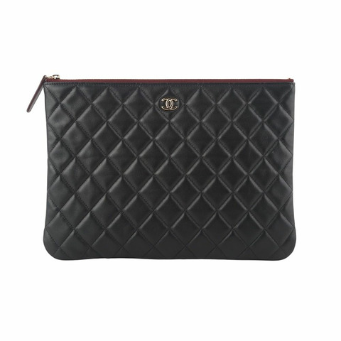 【包稅】CHANEL A82545 羊皮口袋手拿包 金色 新款 中號 34954Y