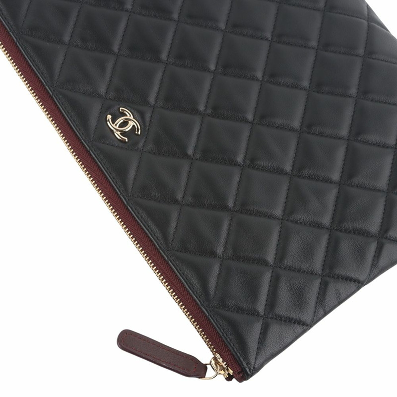 【包稅】CHANEL A82545 羊皮口袋手拿包 金色 新款 中號 34954Y-3