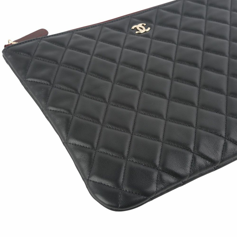 【包稅】CHANEL A82545 羊皮口袋手拿包 金色 新款 中號 34954Y-4