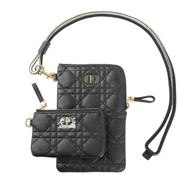 【包稅】DIOR S5036UWHC 小牛皮金 Caro 多功能手拿包/肩背包 34974-0
