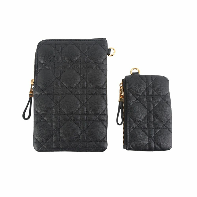 【包稅】DIOR S5036UWHC 小牛皮金 Caro 多功能手拿包/肩背包 34974-2