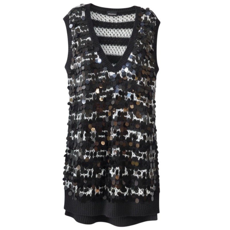 ERMANNO SCERVINO 輕聲細語黑色亮片洋裝 IT42 義大利高端品牌-0