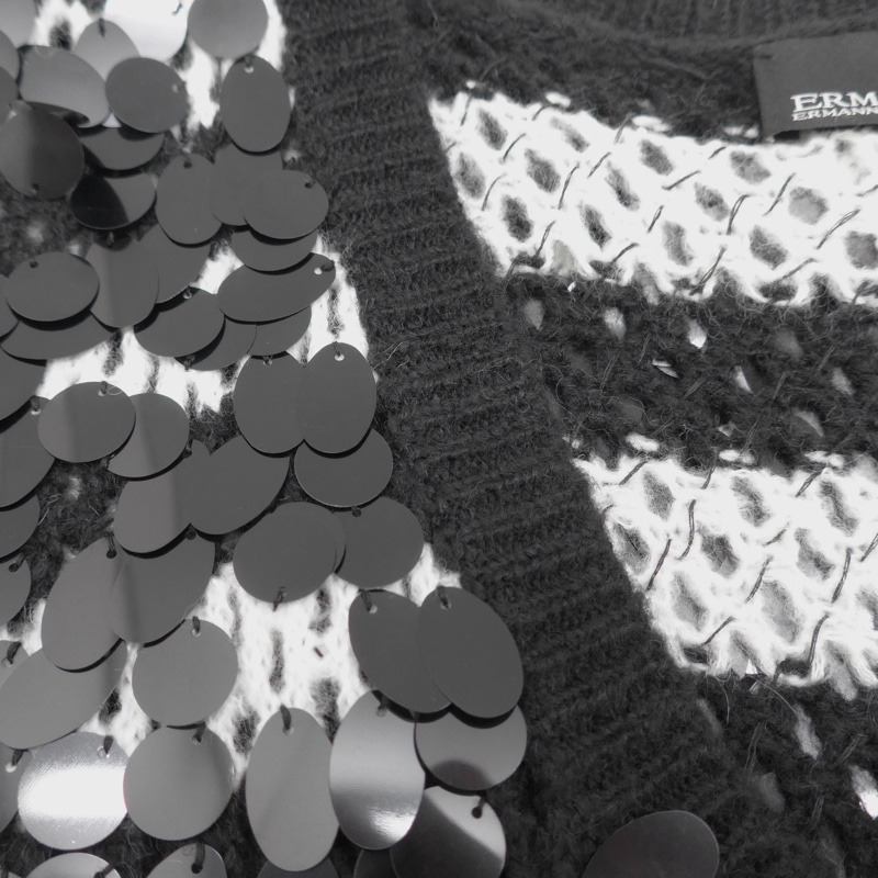 ERMANNO SCERVINO 輕聲細語黑色亮片洋裝 IT42 義大利高端品牌-3