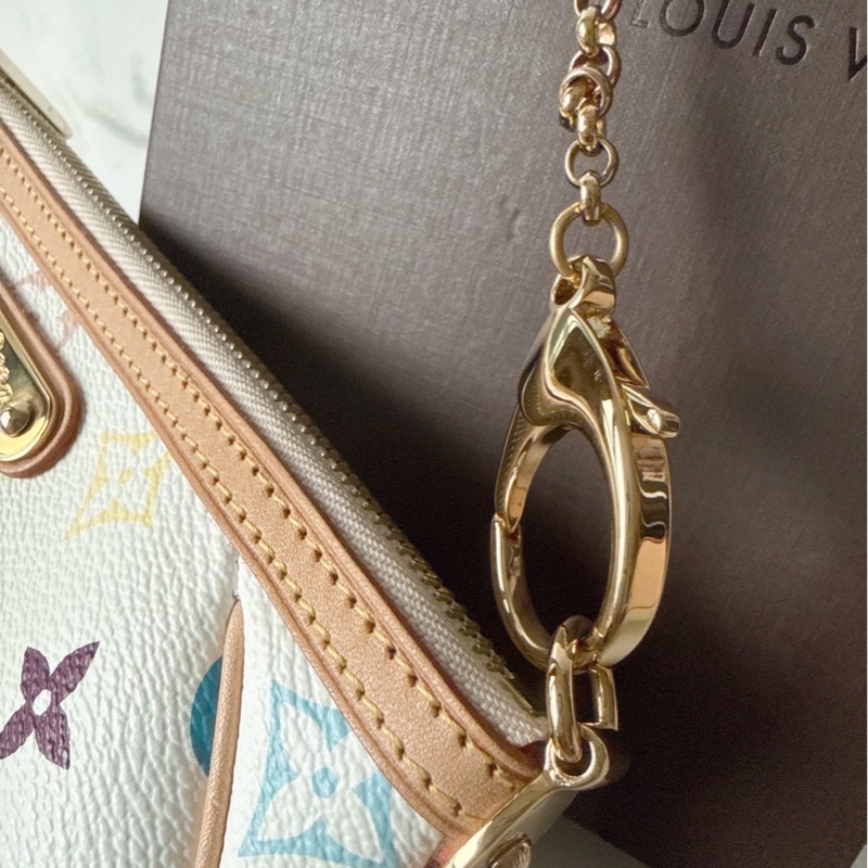 Louis Vuitton 村上隆聯名白三彩麻將包 🩵超難買-8