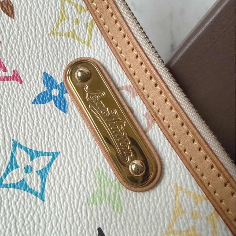 Louis Vuitton 村上隆聯名白三彩麻將包 🩵超難買-12