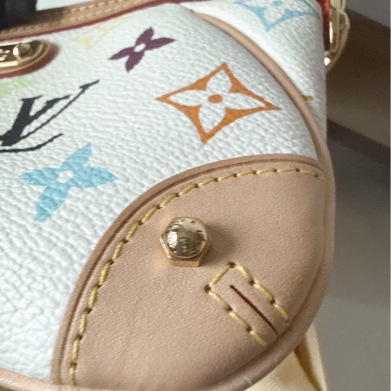 Louis Vuitton 村上隆聯名白三彩麻將包 🩵超難買-14