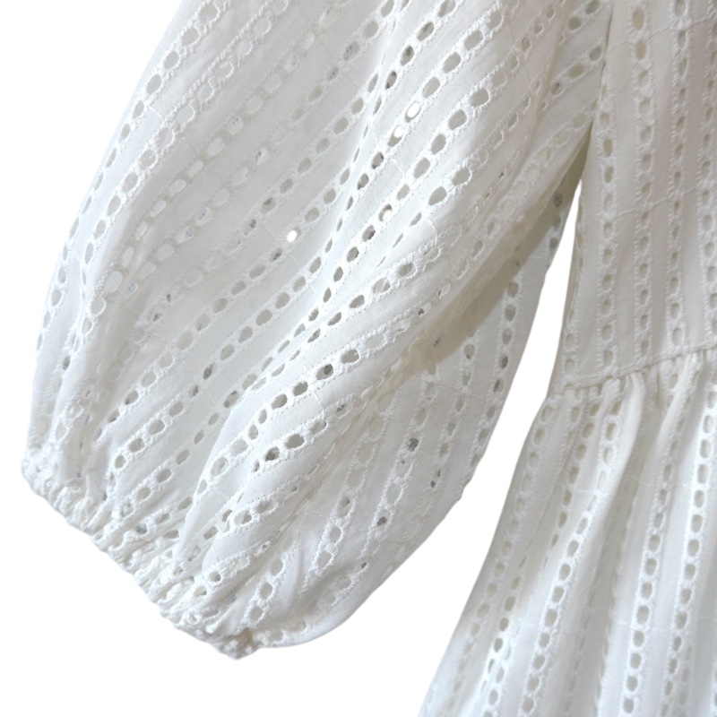 ERMANNO SCERVINO 白色立體蕾絲小洋裝 IT40 義大利高端品牌-3