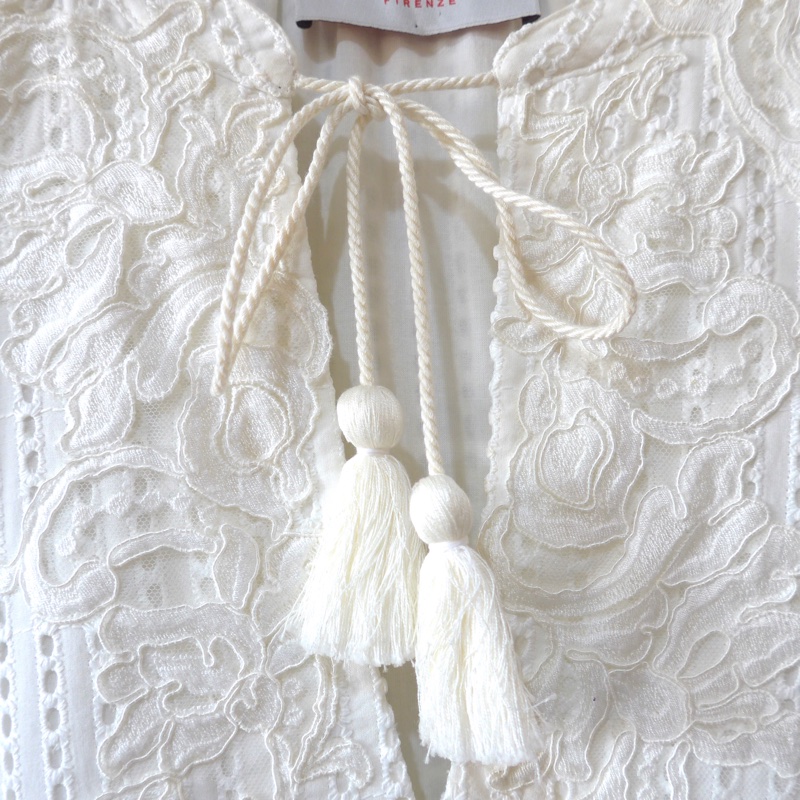 ERMANNO SCERVINO 白色立體蕾絲小洋裝 IT40 義大利高端品牌-5