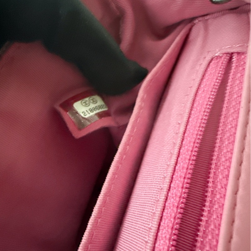 Chanel 💗粉色編織小方胖包口蓋包-12