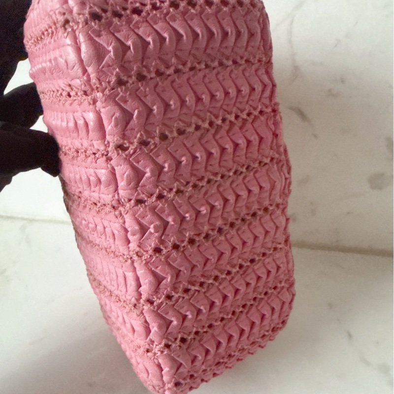 Chanel 💗粉色編織小方胖包口蓋包-17