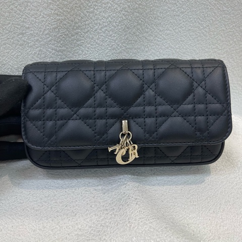 Dior 黑色藤籃全皮連條包XA620