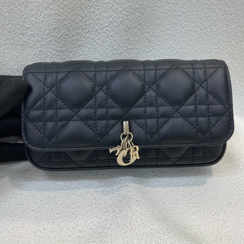 Dior 黑色藤籃全皮連條包XA620-0