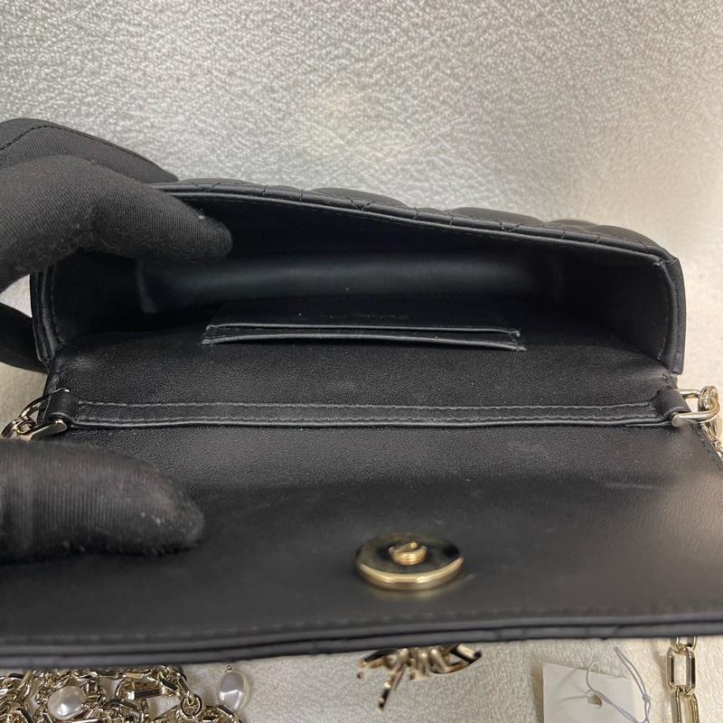 Dior 黑色藤籃全皮連條包XA620-16