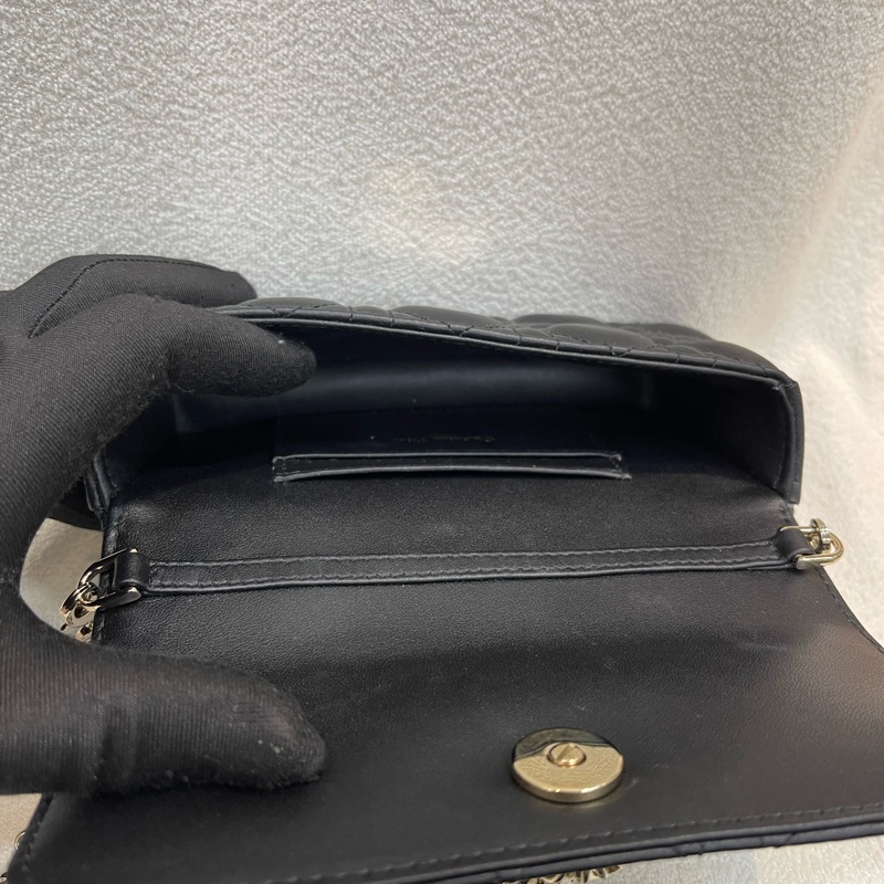 Dior 黑色藤籃全皮連條包XA620-17